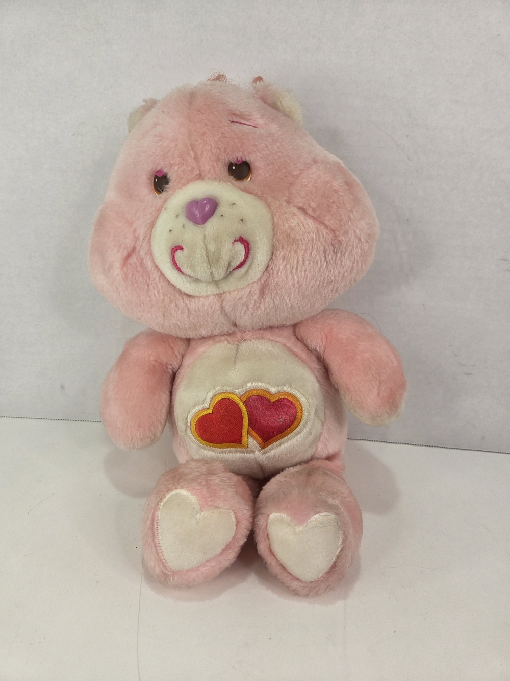 Vintage Kenner Care Bears Love A Lot Bear 13" Pink 2-Hearts 1983 80s